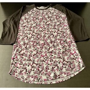 LulaRoe Women's Medium‎ Minnie Mouse Disney Baseball Top Shirt